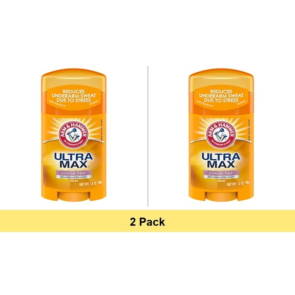 ARM & HAMMER Ultra Max Antiperspirant Deodorant, Powder Fresh 1 oz - 2 Pack