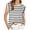 White, variant on Spencer Womens Cap Sleeve Tops Casual Crewneck Tank Tops Summer Basic Tee Shirts Loose Striped T-Shirts Fashion (S, Black)