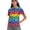 Colorful Paw Print Gradient, variant on Dachshunds Print 1/4 Zip Golf Polo Shirt, Polyester Golf Polo Tops Breathable Soft Polo Shirts for Tennis Outdoor Hiking Size X-Small