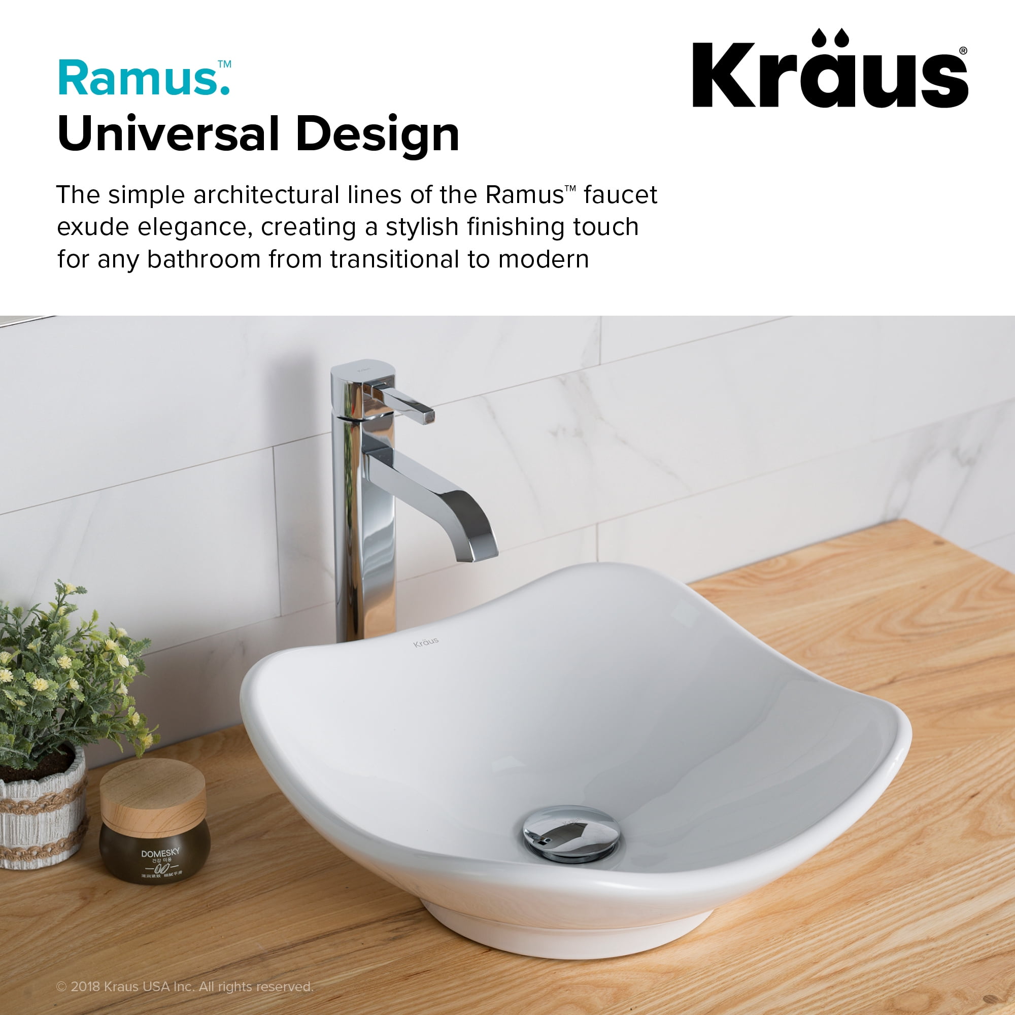KRAUS Ramus Tall Vessel Bathroom Faucet, Satin Nickel Finish