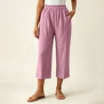 thumbnail image 5 of Nugftut Capri Pants for Women Elastic Waisted Capris Lightweight Loose Summer Beach Vacation Casual Pants, 5 of 6