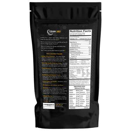 Lean 180 | Pro Keto Shake - Delicious Low Carb, Low Sugar, Clean Protein Shake for Keto and All Diets - 15 Servings