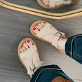 thumbnail image 7 of Sandals Womens Oofos Slippers Women's Fashion Casual Spring And Summer Outer Wear Solid Color Round Toe Open Toe One-Line Buckle Soft Bottom Flat Sandals Beige, 7 of 7