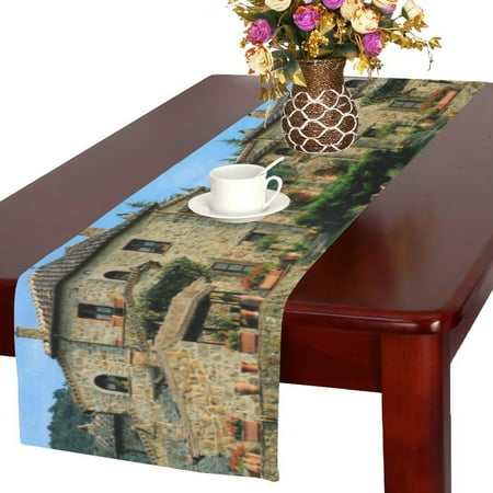 MYPOP Italian Country Villas Cotton Linen Table Runner 16x72 Inches
