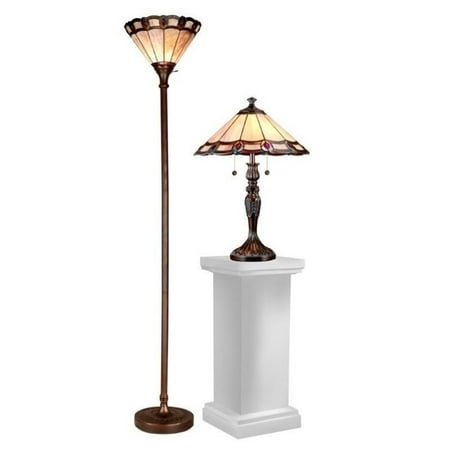 Dale Tiffany Peacock - Dale Tiffany Peacock Lamp Set