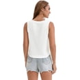 thumbnail image 4 of DARING DIVA Women's High Low Sleeveless Flowy Tank Top Athletic Yoga Workout Shirt M White, 4 of 7