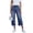 20# Royal Blue, variant on Capri Pants for Women Summer Drawstring Elastic Waist Baggy Wide Leg Cropped Jeans Stretchy Pull on Denim Capris Light Blue 2XL