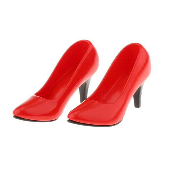 1/6 Classique Bout Pointu Talon Haut Chaussures Pompe pour 12'' Figurines Habiller Rouge