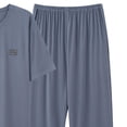 thumbnail image 4 of QSAWXQZ Men's Modal 2 Piece Lounge Set&nbsp;with Pocket Crew Neck Short Sleeve Pullover Tee and Elastic Waist Wide Leg Pants with Pockets Casual Comfortable Style for Sleepwear and Loungewear XL, 4 of 8