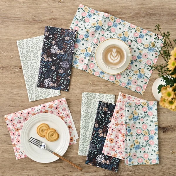 Not-A-Paper Towel- Reusable Paper Towels - 12 Pack | Napkins Cloth Washable (Fantasy Blooms)