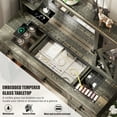 thumbnail image 4 of VKCC Modern Vanity Table Desk with LED Lights, Charging Station, 6 Drawers & Modular Storage, Rustic Brown, 4 of 9