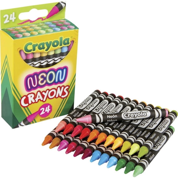 Crayola Neon Crayons - Neon - 24 / Pack | Bundle of 5 Packs