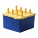thumbnail image 1 of Molde para helado de 8 rejillas con tapa, seguro, fiable, fácil de descongelar, ideal para cocina, restaurante, amarillo y azul., 1 of 14