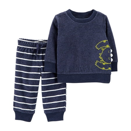 - Long Sleeve Fleece T-Shirt & Jogger Pants, 2-Piece Outfit Set (Baby Boys)