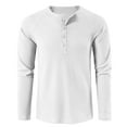 thumbnail image 6 of Lumtrix Henley Long Sleeve Shirts for Men Waffle Knitted Fashion Casual Tee Shirt 4-Button Pullover Top White 3XL, 6 of 8