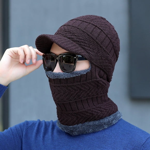 Outdoor Winter Hats For Men And Women Knitted Hat All-match Windproof Warm Hat Ski Hat Face Cover Scarf Hat