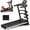 Black, variant on Ksports Electric Treadmill Bundle with Rack, Mat, and Dumb Bells, Black