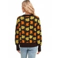 thumbnail image 4 of Pullover Sweaters for Women Y2K Maple Leaves Print Crewneck Fall Winter Halloween Knitted Sweaters Warm Long Sleeve Jumper Tops Alsol Lamesa, 4 of 6