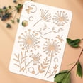 thumbnail image 3 of Dandelion Stencil 11.7x8.3 inch Flowers Butterfly Stencils Plastic Floral Leaves Dragonfly Pattern Template Reusable DIY Art and Craft Stencils for Wood Wall Home Decor, 3 of 7