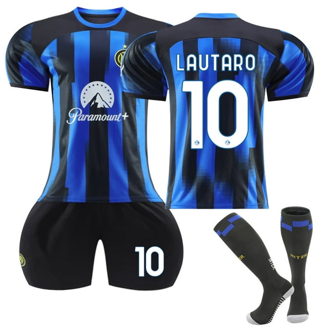 2023-2024 Internazionale Milano Home Kids Football Shirt No. 10 Lautaro 18