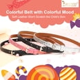 thumbnail image 3 of 4 Pack Colorful Girl's Skinny Belt Shiny Glitter Kids Belts for Jeans Dress, 3 of 7