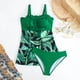 thumbnail image 1 of Traje de baño de 2 piezas para mujer, trajes de baño para mujer, traje de baño de moda femenina con volantes, estilo conservador, escote en el pecho, bloques de color, sin espalda, traje de baño para, 1 of 7