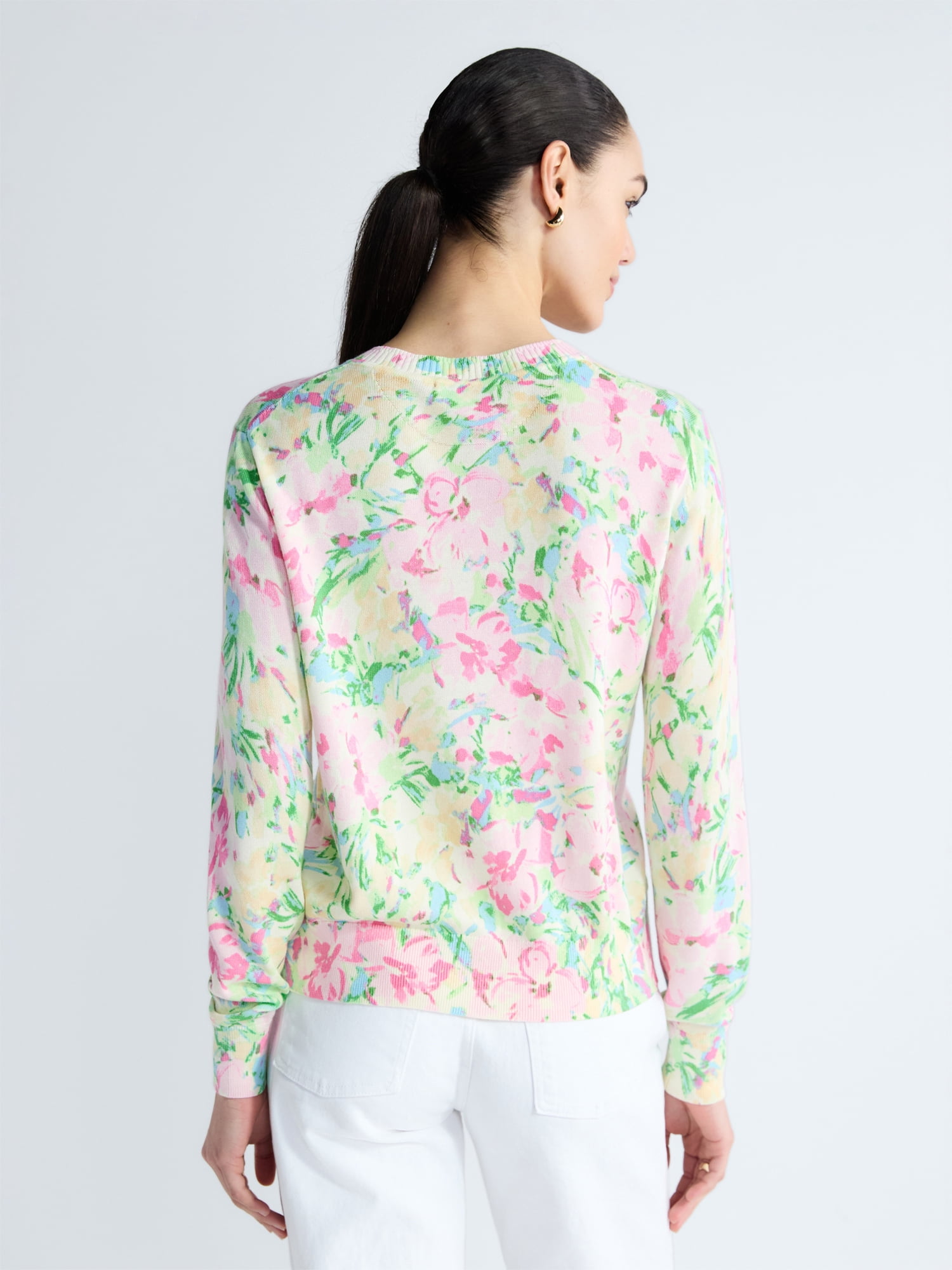 Free Assembly Women's Classic Cardigan Sweater with Long Sleeves, Lightweight, Sizes XS-4X