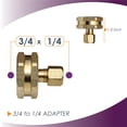 thumbnail image 3 of Adaptador de rosca hembra para manguera de jardín de ¾ pulgadas a latón de compresión de ¼», 3 of 7