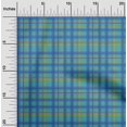 thumbnail image 1 of oneOone Cotton Jersey Teal Blue Fabric Madras Check Dress Material Fabric Print Fabric By The Yard 58 Inch Wide, 1 of 4