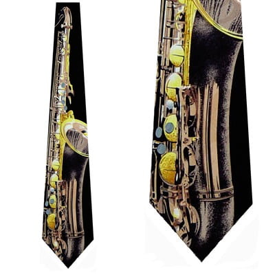 - Giant Saxophone (Black) Necktie Mens Tie