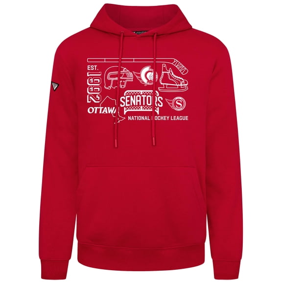 Men's Levelwear  Red Ottawa Senators Podium Campaign Pullover Hoodie