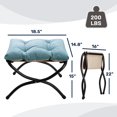 thumbnail image 2 of Reposapiés Ottoman HollyHome, plegable, acolchado, azul, de 15 pulgadas, 2 of 9