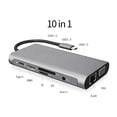 thumbnail image 2 of Concentrador USB tipo C a HDMI 4K, adaptador VGA, RJ45, LAN, Ethernet, SD, TF, USB-C 3.0, conector de 3,5 mm, audio y vídeo para MacBook Pro OTG, 2 of 5