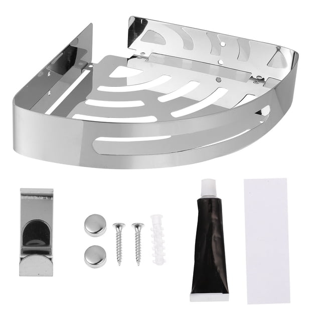 Mobutofu Stainless Steel Corner Rack for Bathroom Triangle Shelf Storage for Homeowners 1Pack
