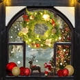 thumbnail image 1 of PEONAVET Couronne de Noël Couronne de Fleurs Porte d'Entrée Heurtoir de Porte de Noël Intérieur et Extérieur Heurtoir de Porte d'Hiver avec Cotons Fruits Rouges Pommes de Pin Décorations de Noël, 1 of 6