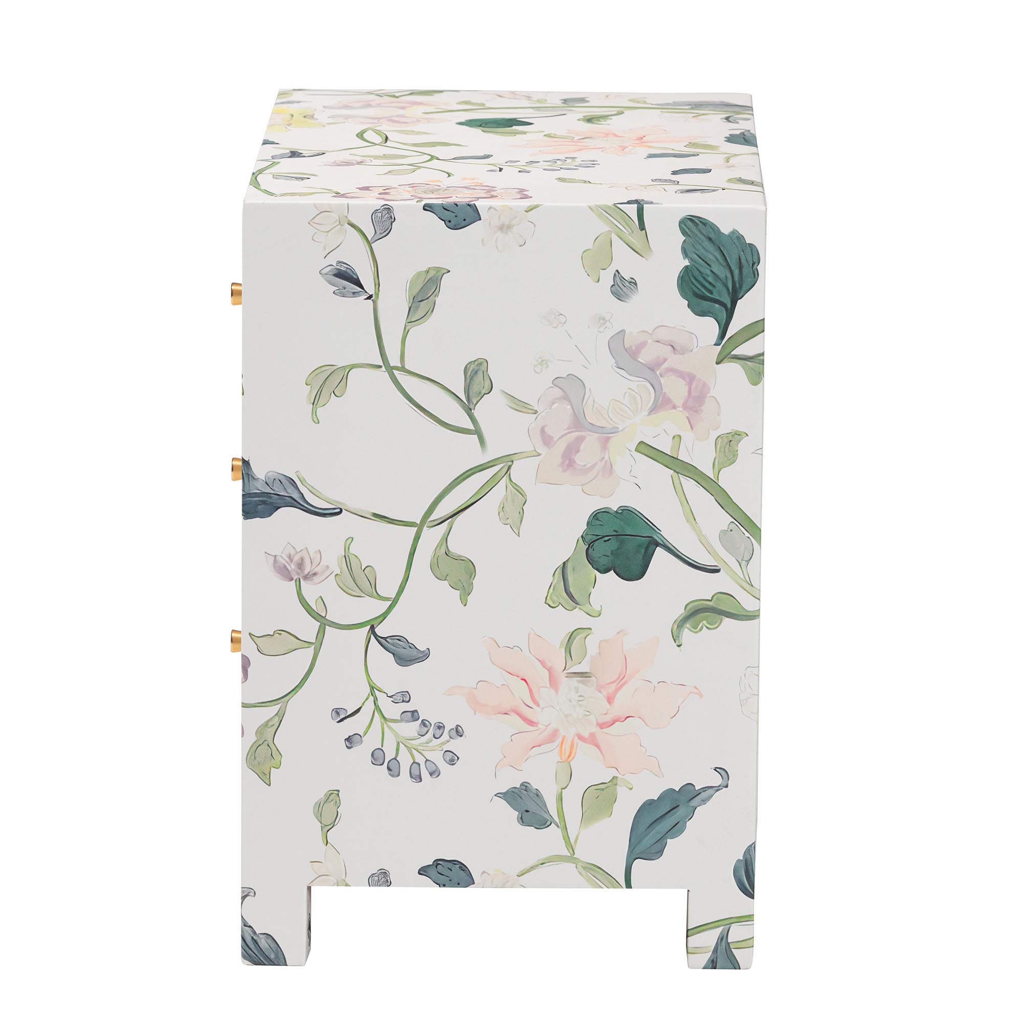 Baxton Studio Connery Modern End Table, 3-Drawer, Multicolor