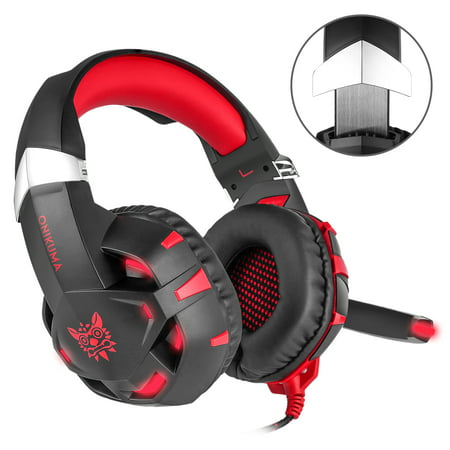 E-sports headset Xbox One Headset with 7.1 Surround Sound Stereo, PS4 Headset with Noise Canceling Mic & LED Light, Nintendo Switch,Compatible with PC,