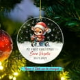 thumbnail image 2 of Personalized Birthday & Name Baby's First Christmas Ornaments, Baby Deer 1st Christmas Ornament 2025, Customized Baby First Xmas Ornament Gifts for Full Month Newborn, Baby Deer 1st Xmas Ornaments, 2 of 5