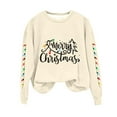 thumbnail image 2 of Craaazy Christmas Women's Fashion Long Sleeve Round Neck T-Shirt Christmas Printing Loose Blouse Hoodless Sweatshirts Top Gifts, 2 of 4