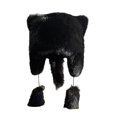 thumbnail image 2 of sunsanly Women Winter Hat Faux Fur Drawstring Ball Decor Racoon Cap Full Protection Windproof Warm Outdoor Skiing Headwear Photo Prop, 2 of 8