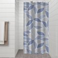 thumbnail image 2 of Blue Leaf Pattern Shower Curtain 36"x72" ,Bathroom Decorative Shower Curtains Set with 12 Hooks,Modern Waterproof Washable Shower Curtain, 2 of 6