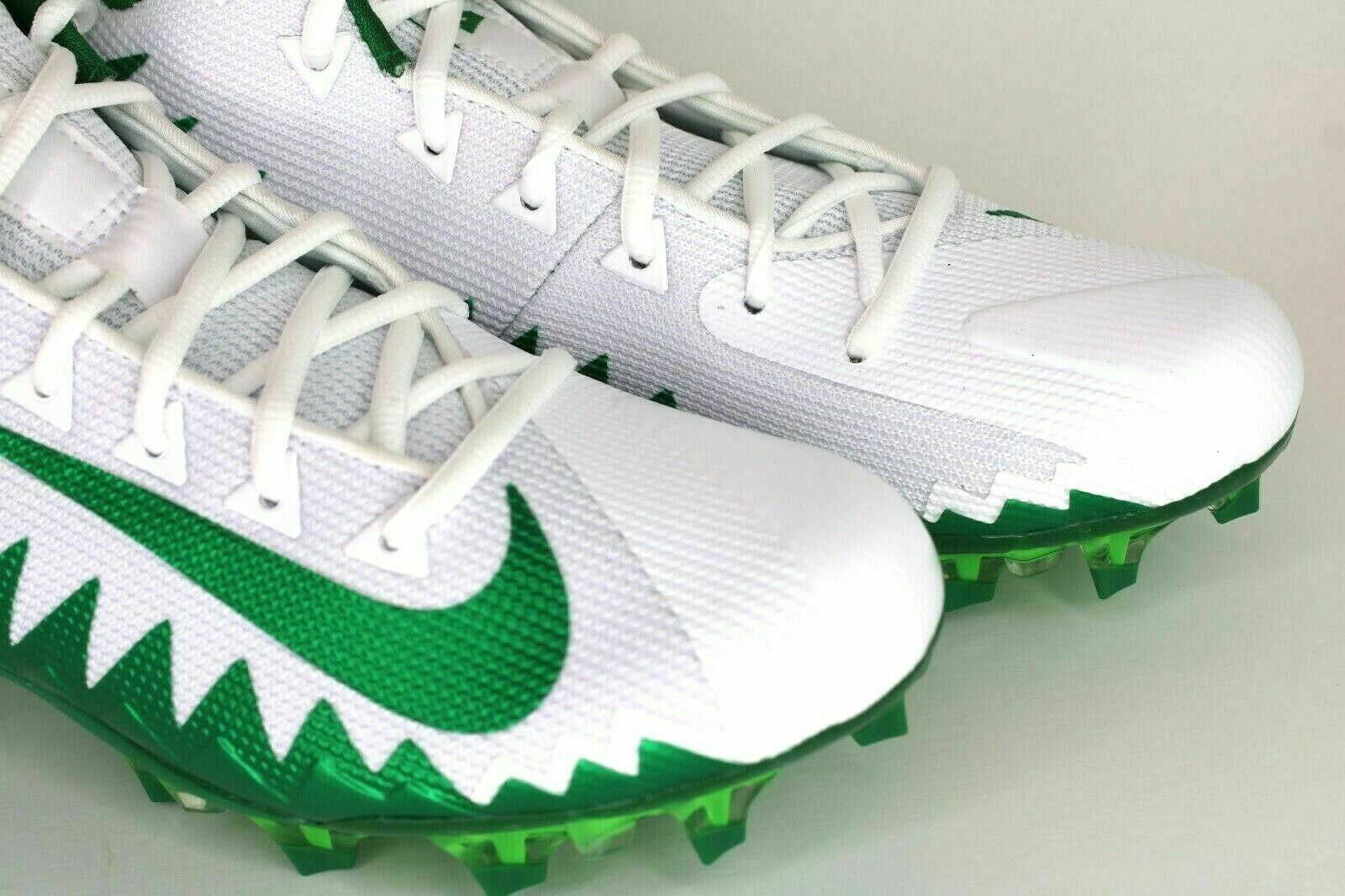 Green and white football cheap cleats