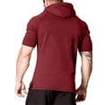thumbnail image 4 of CIENVNSTG New Mens Hoodies Sweatshirts Short Sleeve Men Hoodies Sweatshirt Casual Solid Color Man hoody For Male Hooded Wine 3XL, 4 of 4