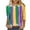 Multicolor—Tops-ZD, variant on Mardi Gras Shirts for Women Casual Glitter Print 3/4 Sleeve Pullover Lightweight Crewneck Sequin Graphic Tops Carnival Theme Party Tee Blouse