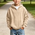 thumbnail image 2 of Iyufng Quarter Zip Hoodies for Boys Waffle Texture Ribbed Cuff & Hem Relaxed Fit Daily School Long Sleeve Pullover Sweatshirt, 2 of 4