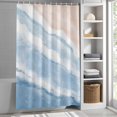thumbnail image 5 of Blue Beach Waves Shower Curtain, 48" x 72", Nautical Coastal Abstract Gradient Ocean Wave Waterproof Bathroom Curtain Washable Shower Curtain Set with 12 Hooks, 5 of 8
