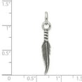 thumbnail image 2 of White Sterling Silver Charm Pendant Men'S 30 mm 5 Antiqued Feather, 2 of 2
