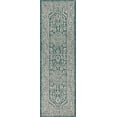 thumbnail image 3 of JONATHAN Y SANTA MONICA 2 x 8 Runner Rug, Sinjuri Medallion Textured Weave - Teal Blue/Gray, SMB101C-28, 3 of 5