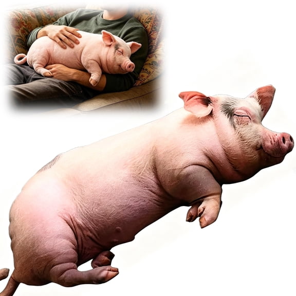 Realistic Pig Plush Pillow, Animal Body Pillow, Cute Poultry Throw, PP Cotton Plush, Plush Comfort Without Deforming, Ultra-Soft Snug Sofa Companion