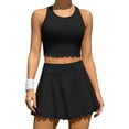 thumbnail image 1 of Ensembles de Jupes de Tennis pour Femmes 2 Pcs Robe Athlétique avec Shorts Intégrés et Poches, 1 of 8